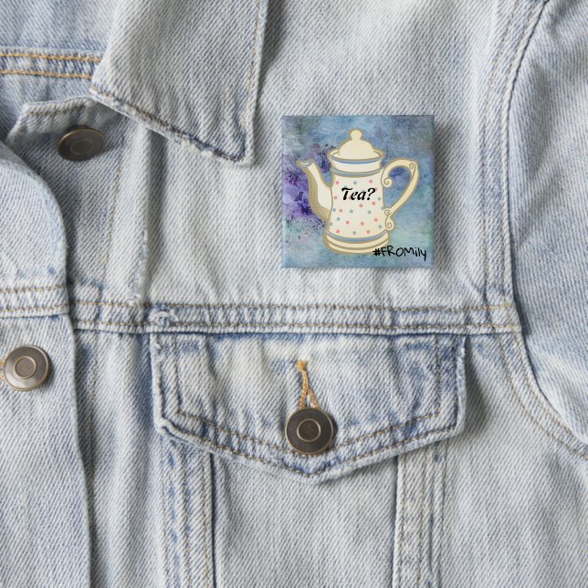 Badge Carré 5 Cm Thé? #FROMily De Fandom Liu Diner Design (En situation)