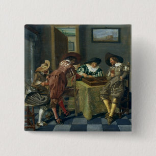 Badge Carré 5 Cm The Game de backgammon