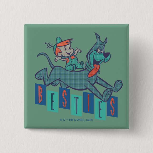 Badge Carré 5 Cm The Jetsons | Elroy & Astro Besties (Devant)