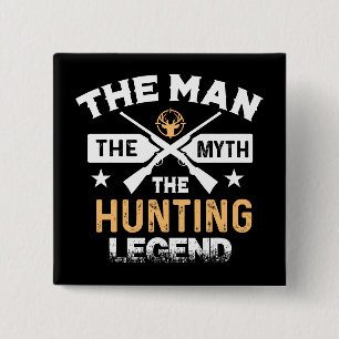 Badge Carré 5 Cm The Man The Myth The Hunting Legend - Deer