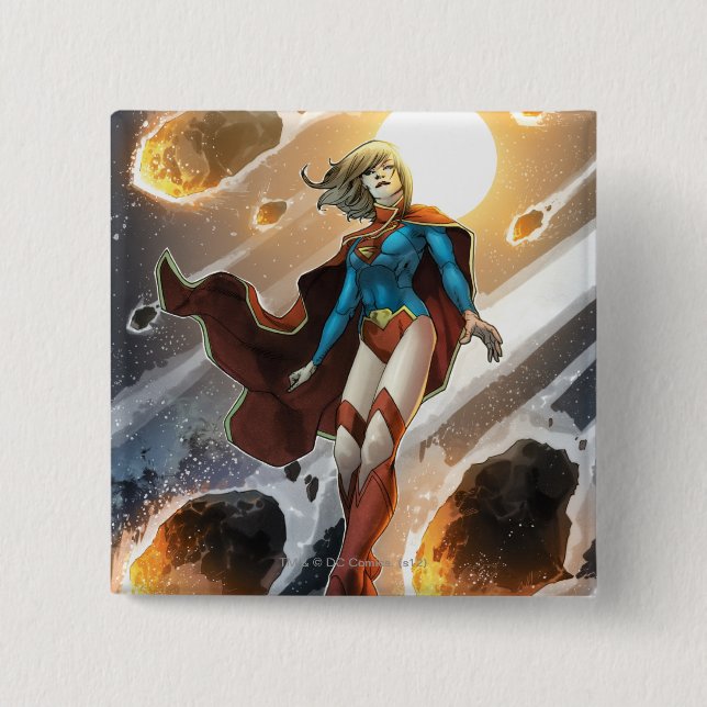 Badge Carré 5 Cm The New 52 - Supergirl #1 (Devant)
