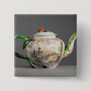 Badge Carré 5 Cm Théière de Longton Hall, c.1755