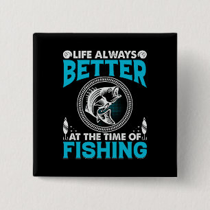 Badge Carré 5 Cm Thème pêche