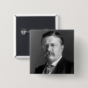 Badge Carré 5 Cm Theodore Roosevelt Teddy Président républicain