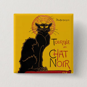 Badge Carré 5 Cm Theophile Steinlen - Le Chat Noir Vintage