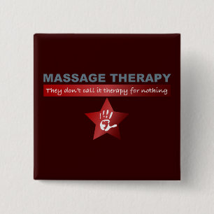 Badge Carré 5 Cm Thérapie de massage en rouge rubis