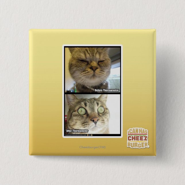 Badge Carré 5 Cm Thermomètre (Devant)