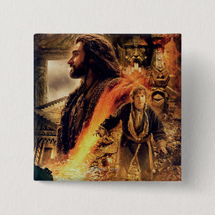 Badge Carré 5 Cm THORIN OAKENSHIELD™ et BILBO BAGGINS™ à Erebo