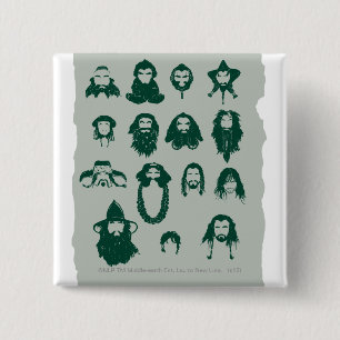 Badge Carré 5 Cm THORIN OAKENSHIELD™ et Cheveux d'entreprise