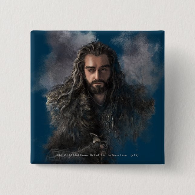 Badge Carré 5 Cm THORIN OAKENSHIELD™ Illustration (Devant)