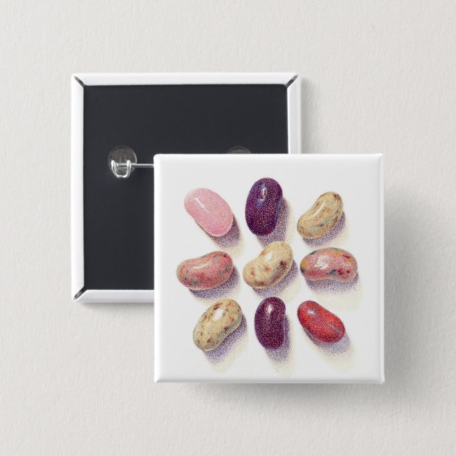 Badge Carré 5 Cm TIC TAC TOE JELLY BEANS Square Button (Devant & derrière)