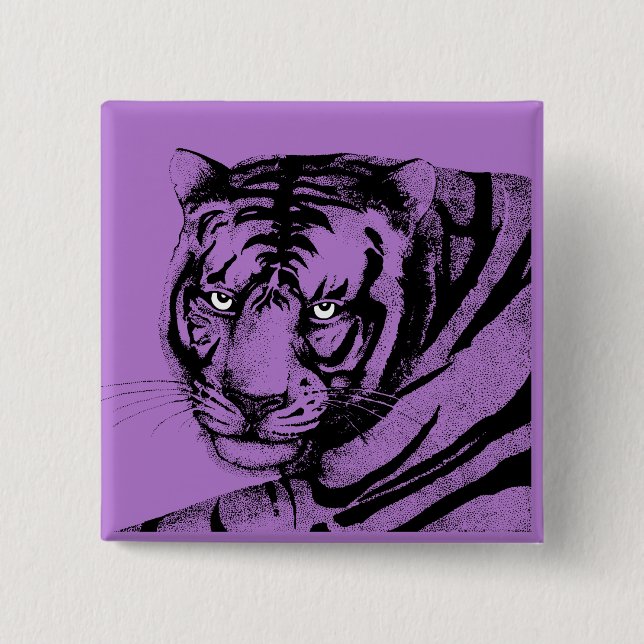 BADGE CARRÉ 5 CM TIGER (Devant)