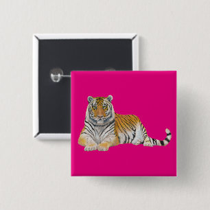 Badge Carré 5 Cm Tiger