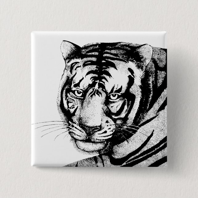 BADGE CARRÉ 5 CM TIGER (Devant)