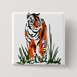 Badge Carré 5 Cm Tigre à patte