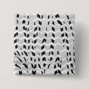 Badge Carré 5 Cm Tigre Cheveron noir et blanc