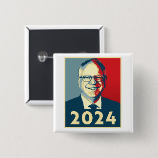 Badge Carré 5 Cm Tim Walz 2024
