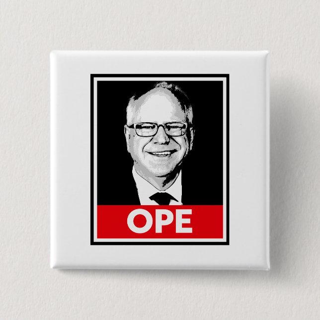 Badge Carré 5 Cm Tim Walz OPE (Devant)