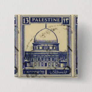 Badge Carré 5 Cm timbre antique palestinien 1920_ folklor palestine