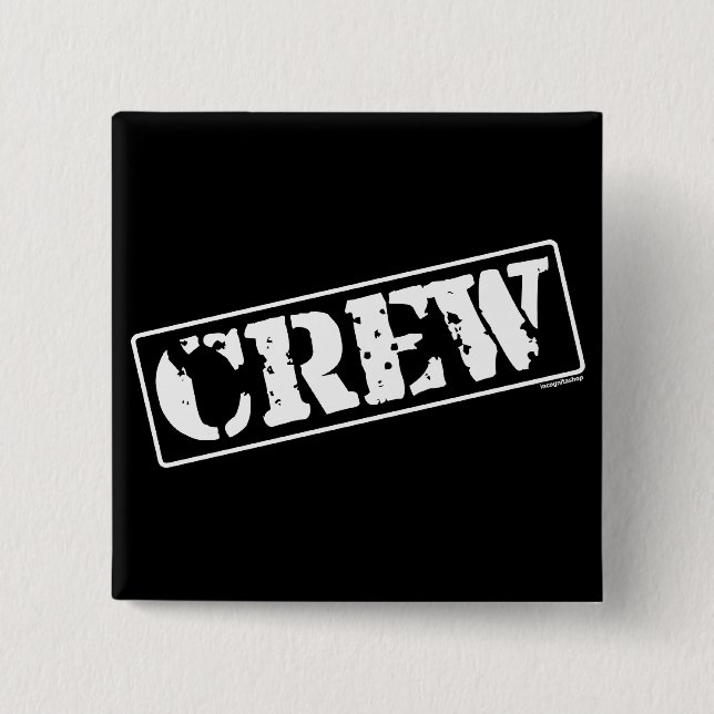 Badge Carré 5 Cm Timbre d'équipage (Devant)