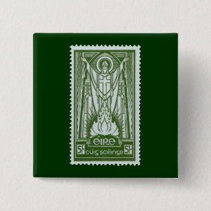 Badge Carré 5 Cm Timbre-poste irlandais de St Patrick