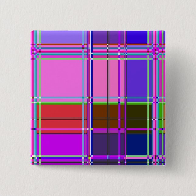 Badge Carré 5 Cm Tissu Couleurs Carrés (Devant)