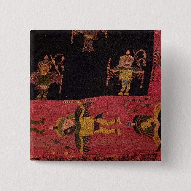 Badge Carré 5 Cm Tissu de laine (Devant)