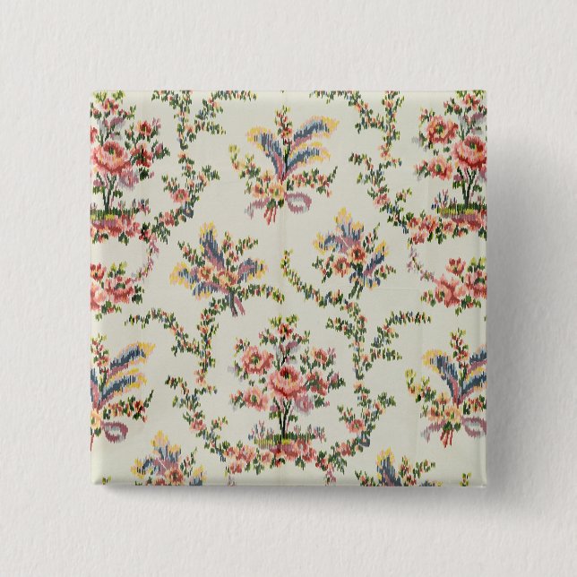 Badge Carré 5 Cm Tissu tissé pour la Reine Marie Antoinette chez le (Devant)