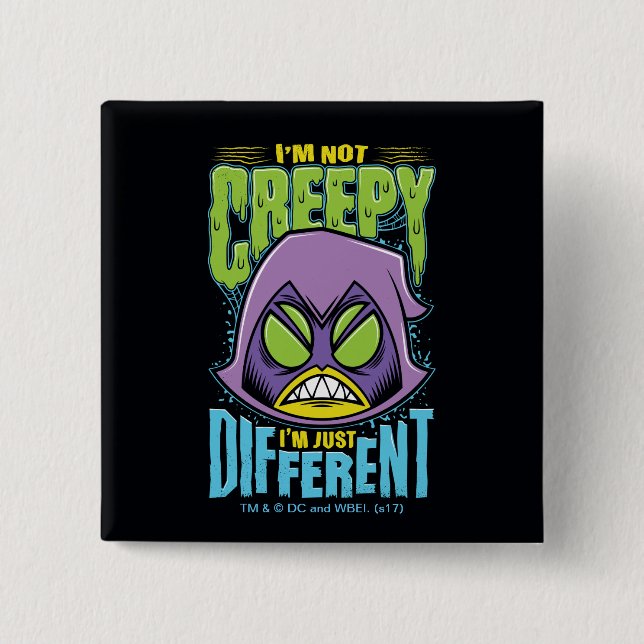 Badge Carré 5 Cm Titans Ados, partez ! | Raven "Pas Déplaisant je s (Devant)