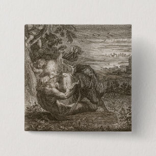 Badge Carré 5 Cm Tithonus, le mari de l'aurore, s'est transformé e