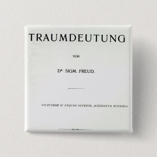 Badge Carré 5 Cm Titlepage à mourir Traumdeutung par Sigmund Freud