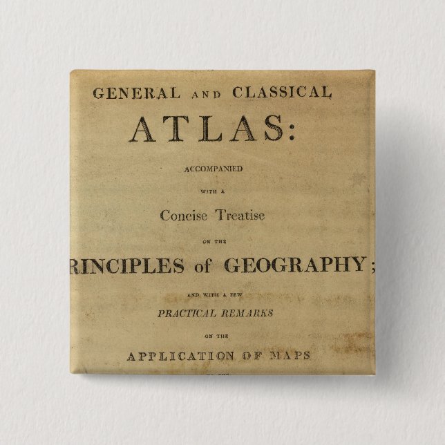 Badge Carré 5 Cm Titre Page Général & atlas classique (Devant)