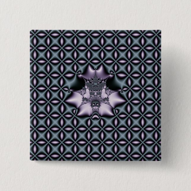 Badge Carré 5 Cm Toile violette (Devant)