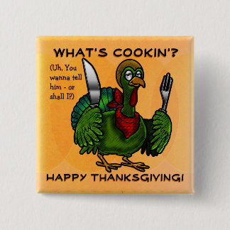 Badge Carré 5 Cm Tom Foolery Funny Thanksgiving Pin