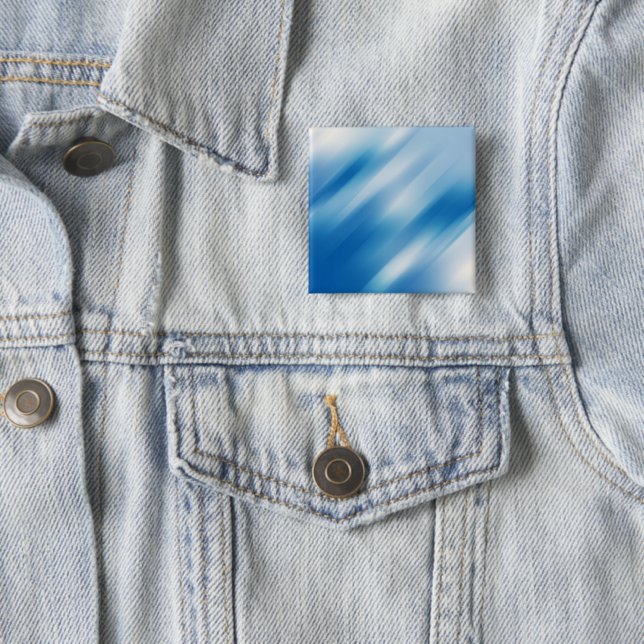 Badge Carré 5 Cm Topaz bleu (En situation)