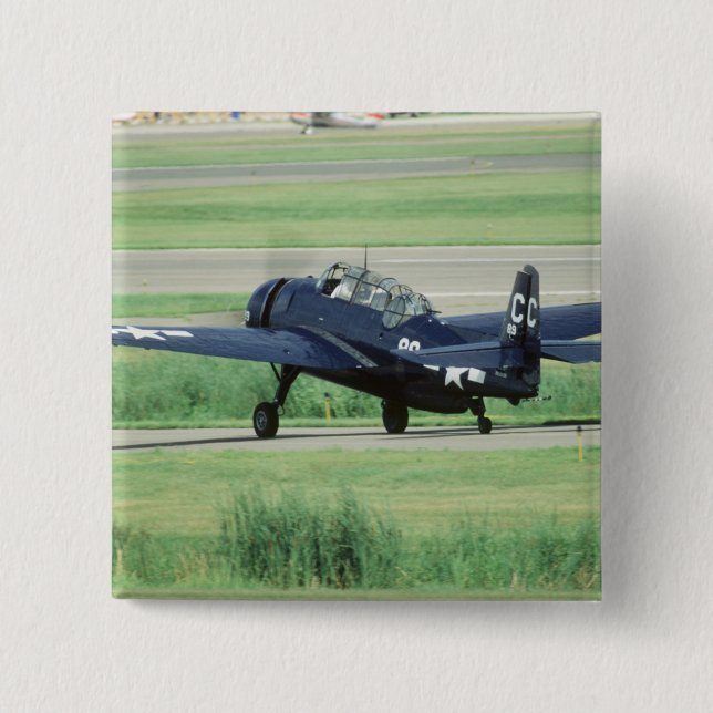 Badge Carré 5 Cm Torpille de transporteur de marine de vengeur de (Devant)