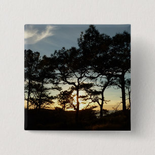 Badge Carré 5 Cm Torrey Pine Sunset II Californie Paysage