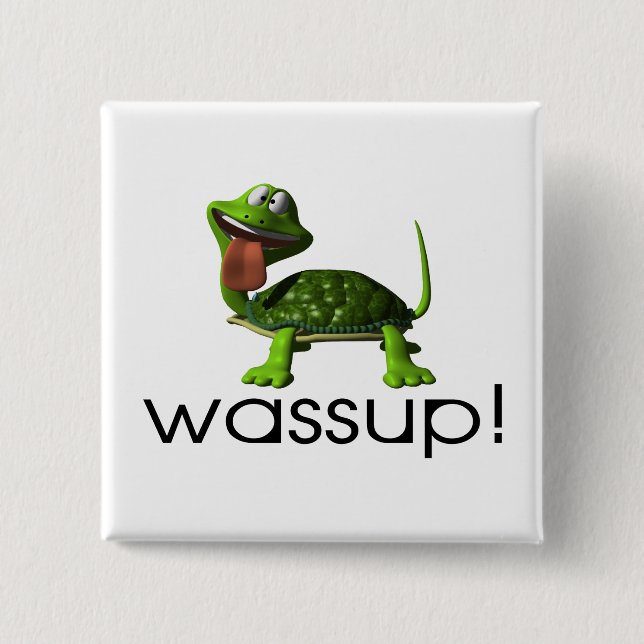 Badge Carré 5 Cm Tortue de Wassup (Devant)