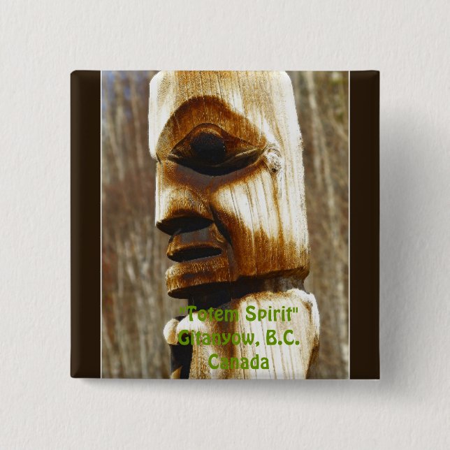 Badge Carré 5 Cm TOTEM SPIRIT Art Collection (Devant)