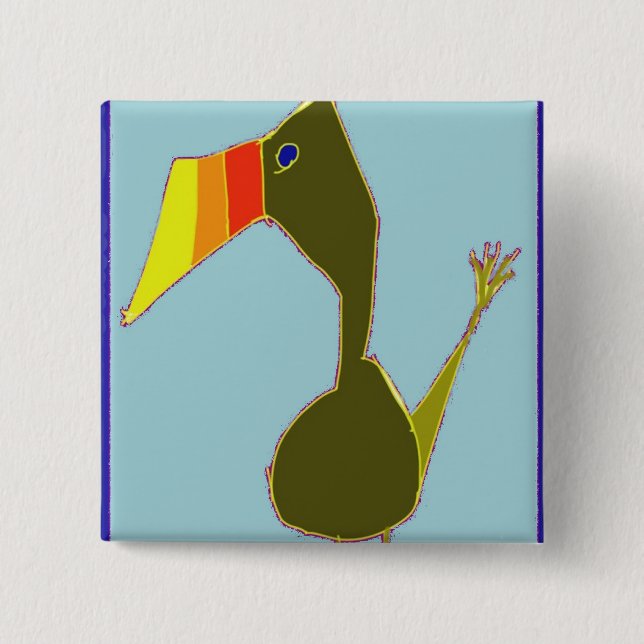 Badge Carré 5 Cm Toucan (Devant)