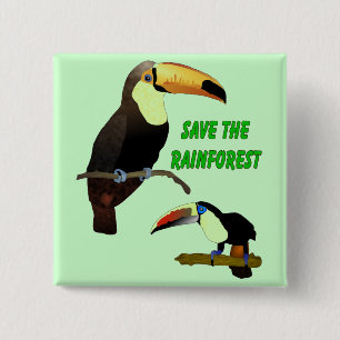 Badge Carré 5 Cm Toucan tropical