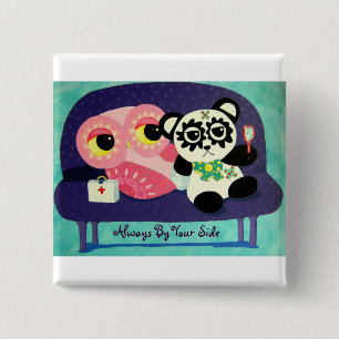 Badge Carré 5 Cm Toujours par votre côté