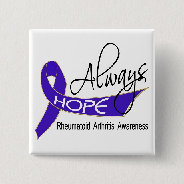 Badge Carré 5 Cm Toujours rhumatisme articulaire d'espoir (Devant)