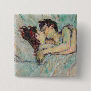 Badge Carré 5 Cm Toulouse-Lautrec - En Lit, Baiser