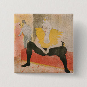Badge Carré 5 Cm Toulouse-Lautrec - Mademoiselle Cha-u-kao assise