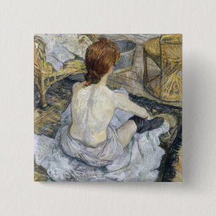 Badge Carré 5 Cm Toulouse-Lautrec - Rousse / La Toilette