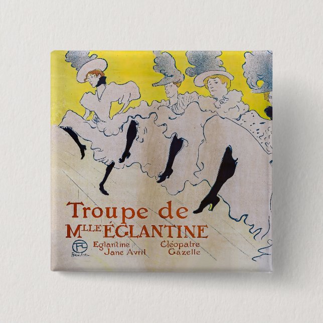 Badge Carré 5 Cm Toulouse-Lautrec - Troupe de Mlle Eglantine (Devant)
