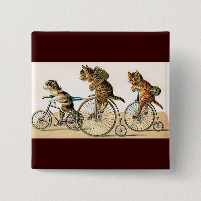 Badge Carré 5 Cm Tour de bicyclette (Devant)