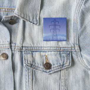 Badge Carré 5 Cm Tour de transmission de l'énergie électrique au ci