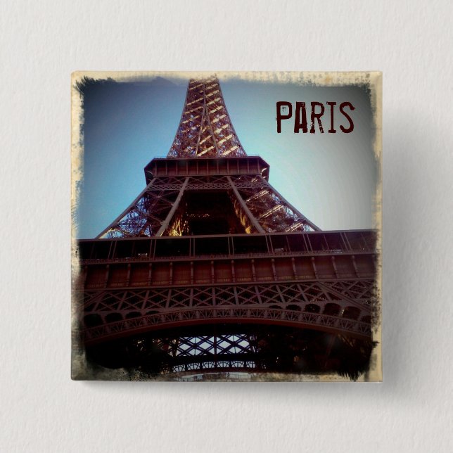 Badge Carré 5 Cm Tour Eiffel (Devant)